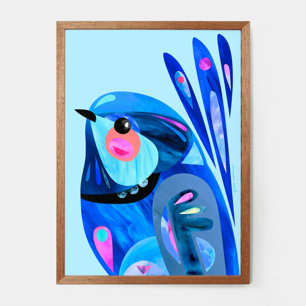 A4 Art Print - Splendid Fairy-Wren | Pete Cromer. Australian Art Prints and Homewares. Green Door Decor. www.greendoordecor.com.au