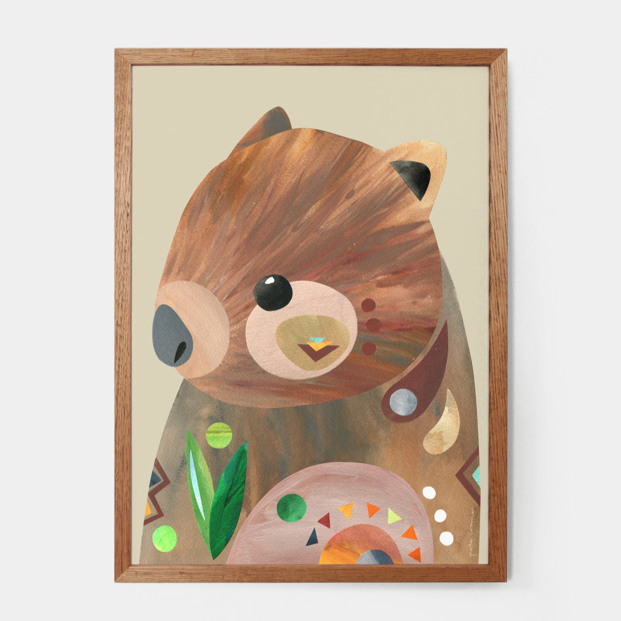 A4 Art Print - Wombat | Pete Cromer. Australian Art Prints and Homewares. Green Door Decor. www.greendoordecor.com.au