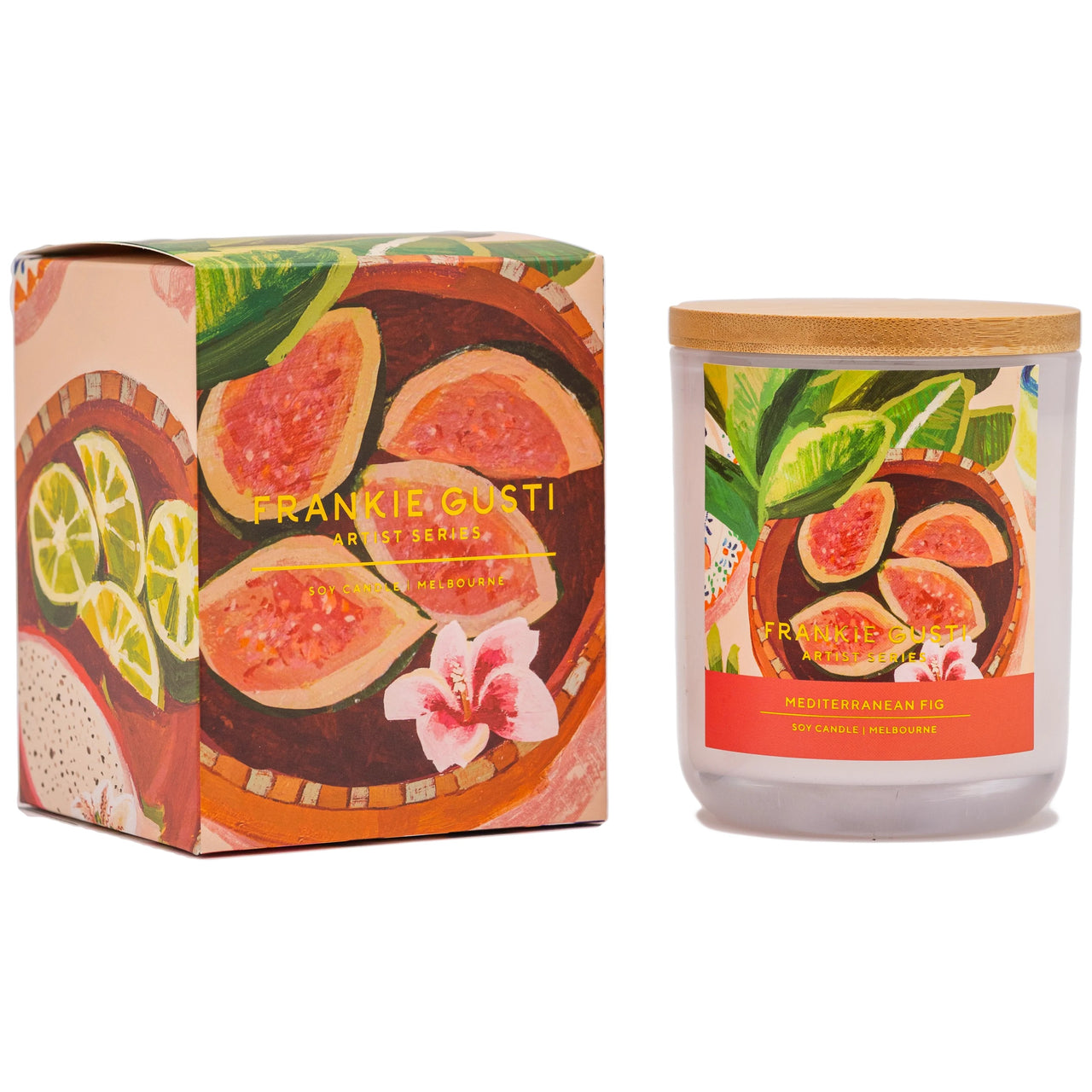 Artist Series Candle | Mediterranean Fig | Mia Pensa. Australian Art Prints and Homewares. Green Door Decor. www.greendoordecor.com.au