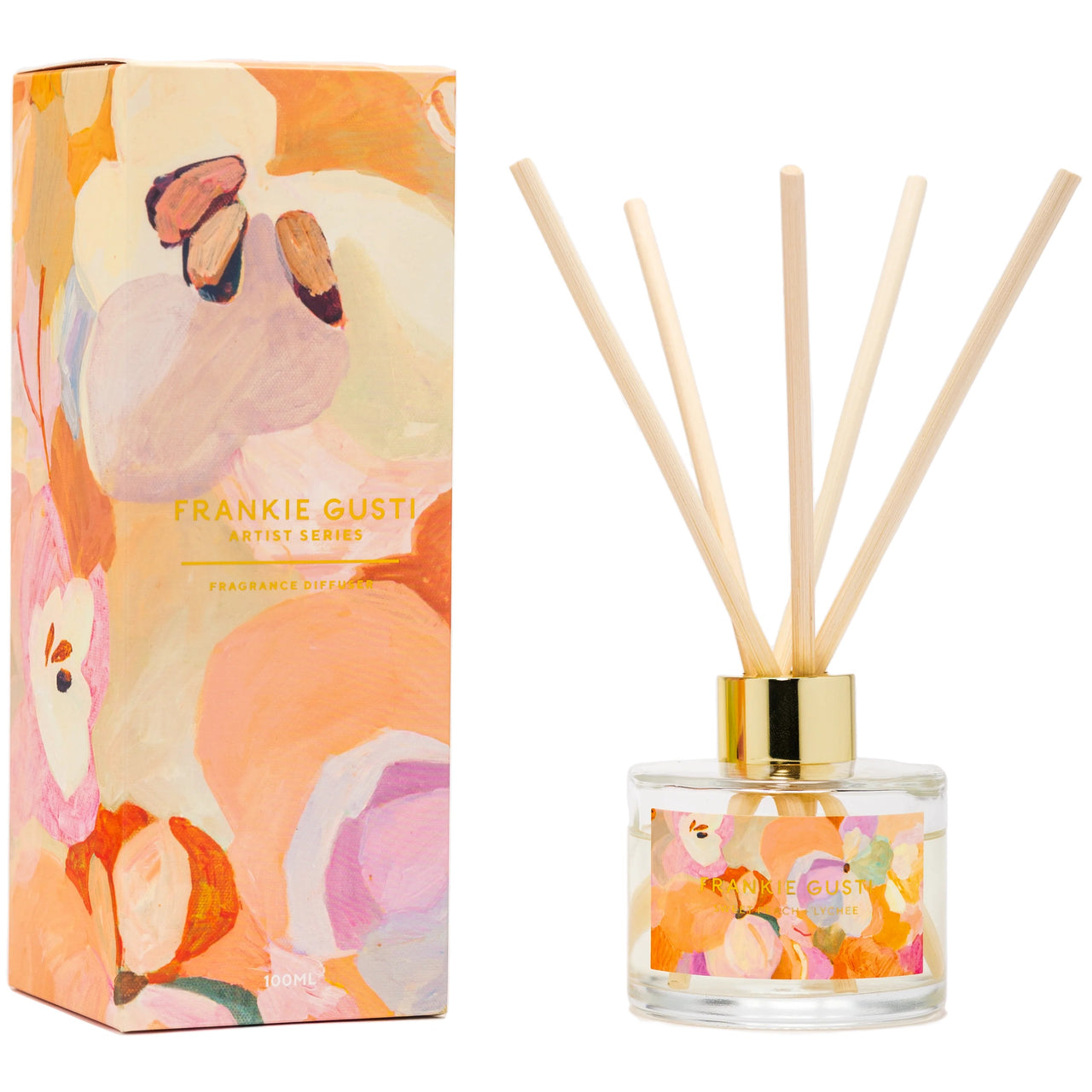 Artist Series Diffuser | Sweet Peach + Lychee | Jade Fisher. Australian Art Prints and Homewares. Green Door Decor. www.greendoordecor.com.au