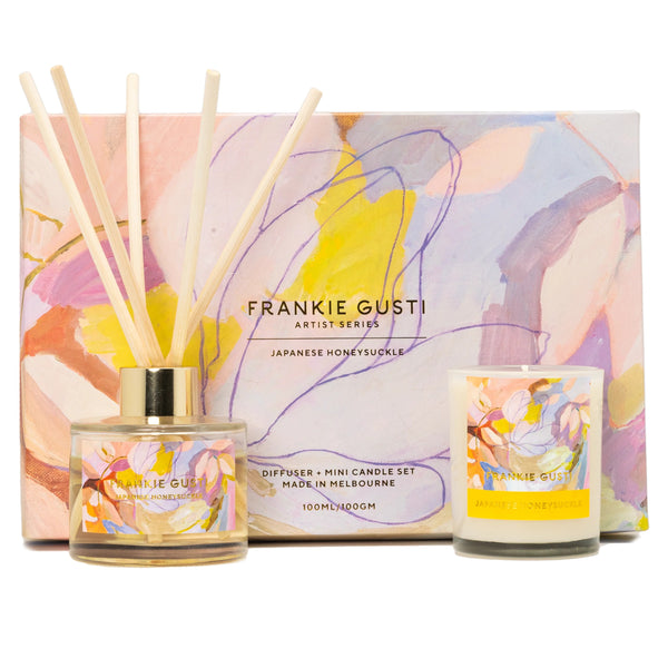 Artist Series Duo | Japanese Honeysuckle by Frankie Gusti. Australian Art Prints, Fashion and Homewares. Green Door Decor. www.greendoordecor.com.au