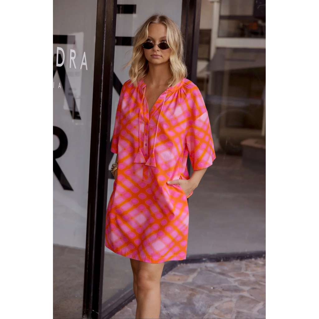 Aura Dress | Pink Blur Print