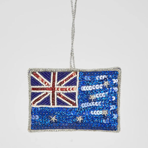 Aussie Flag Forever! | Sequin Hanging Christmas Tree Decoration by Florabelle. Australian Art Prints and Homewares. Green Door Decor. www.greendoordecor.com.au