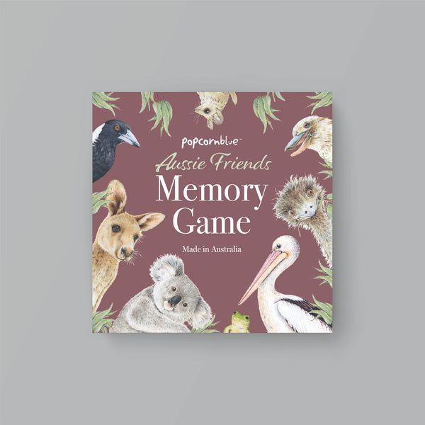 Aussie Friends - Memory Game | Popcorn Blue. Australian Art Prints, Gifts, Fashion and Homewares. Green Door Decor. www.greendoordecor.com.au