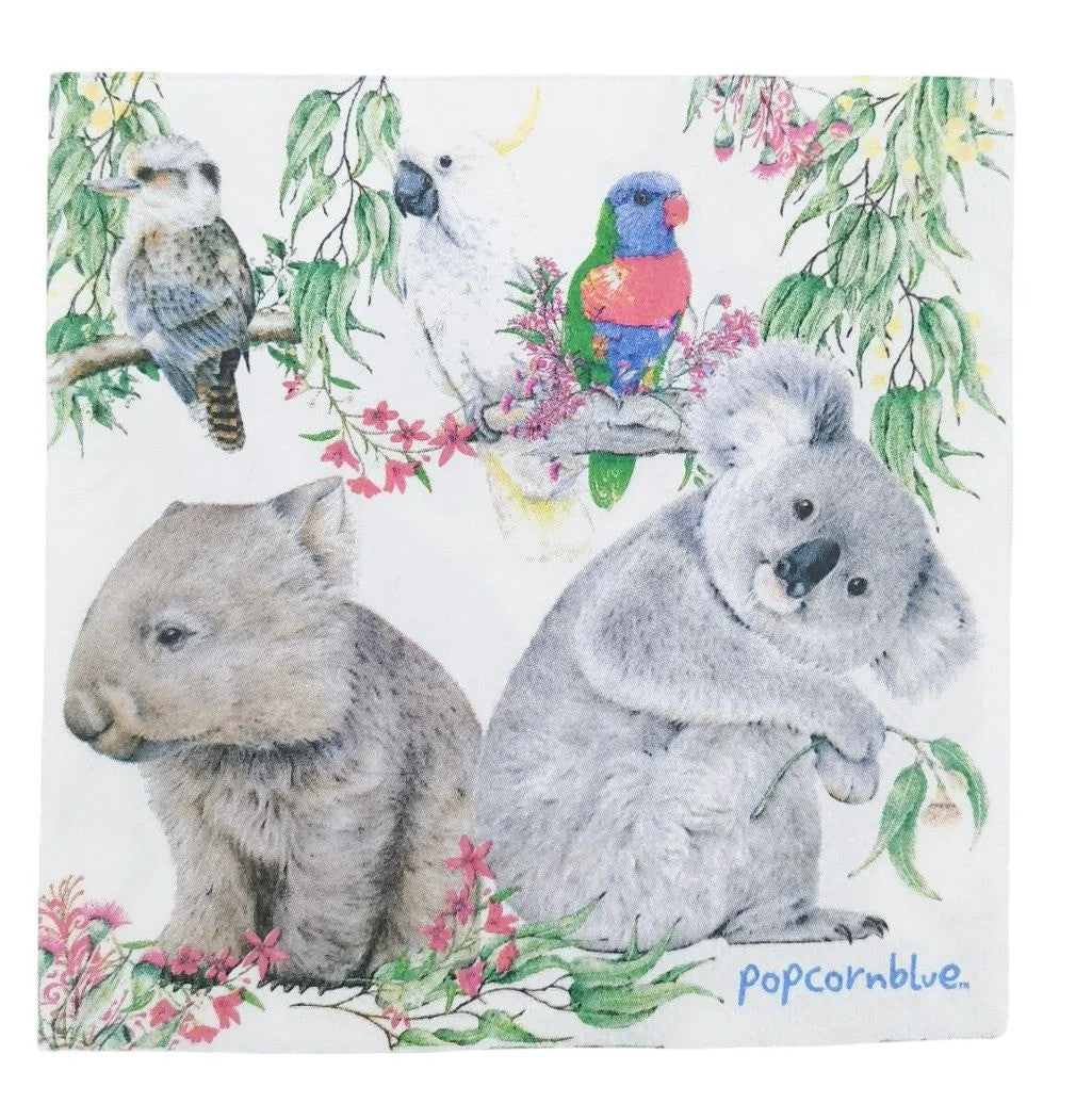 Australiana Napkins | Popcorn Blue X Urban Products. Australian Art Prints, Fashion and Homewares. Green Door Decor. www.greendoordecor.com.au