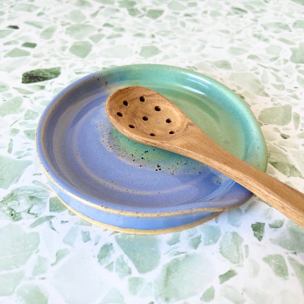Spoon Rest | Blue & Mint Glaze by Bei Creative. Australian Art Prints and Homewares. Green Door Decor. www.greendoordecor.com.au