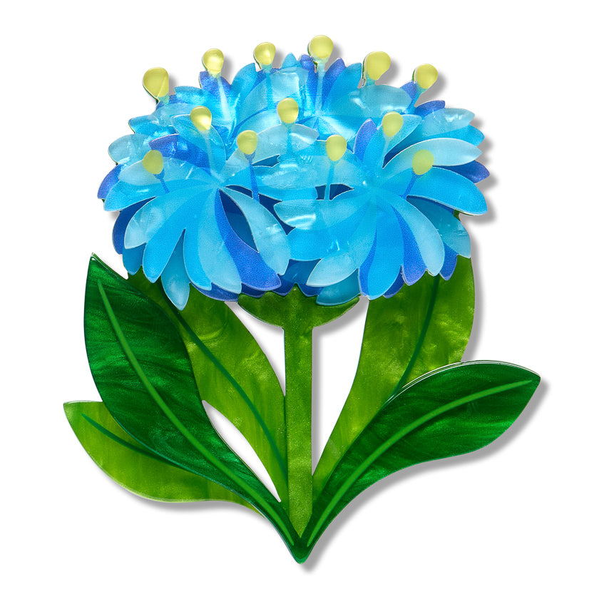 Blue Pincushion Brooch | Erstwilder X Royal Botanic Gardens Victoria. Australian Art Prints, Gifts, Fashion and Homewares. Green Door Decor. www.greendoordecor.com.au