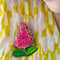 Pink Mulla Mulla Brooch | Erstwilder X Royal Botanic Gardens Victoria. Australian Art Prints, Gifts, Fashion and Homewares. Green Door Decor. www.greendoordecor.com.au
