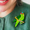 Musk Lorikeet Brooch | Erstwilder X Royal Botanic Gardens Victoria. Australian Art Prints, Gifts, Fashion and Homewares. Green Door Decor. www.greendoordecor.com.au