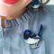 Superb Fairy Wren Brooch | Erstwilder X Royal Botanic Gardens Victoria. Australian Art Prints, Gifts, Fashion and Homewares. Green Door Decor. www.greendoordecor.com.au