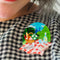 A Royal Garden Picnic Brooch | Erstwilder X Royal Botanic Gardens Victoria. Australian Art Prints, Gifts, Fashion and Homewares. Green Door Decor. www.greendoordecor.com.au