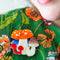 Native Mushroom Medley Brooch | Erstwilder X Royal Botanic Gardens Victoria. Australian Art Prints, Gifts, Fashion and Homewares. Green Door Decor. www.greendoordecor.com.au