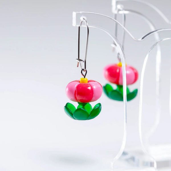 Balloon Bloom Earrings | Watermelon Pink by Claire Ishino. Australian Art Prints and Homewares. Green Door Decor. www.greendoordecor.com.au