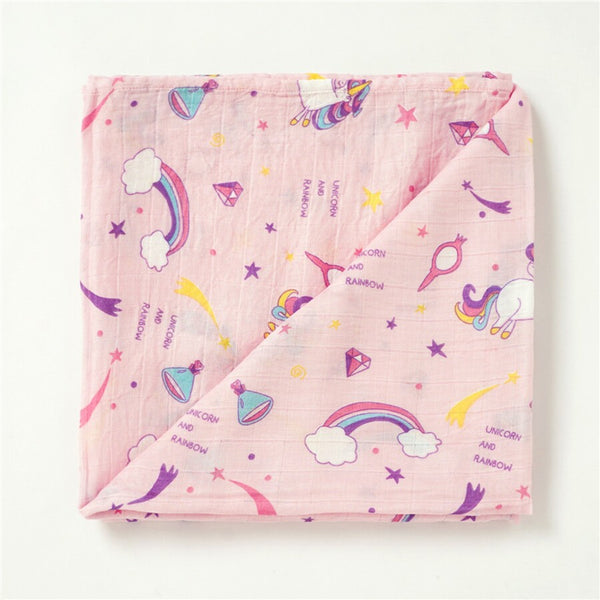 Bamboo/Cotton Muslin Baby Wrap | Rainbow Dream by Lily & George. Australian Art Prints, Gifts, Fashion and Homewares. Green Door Decor. www.greendoordecor.com.au