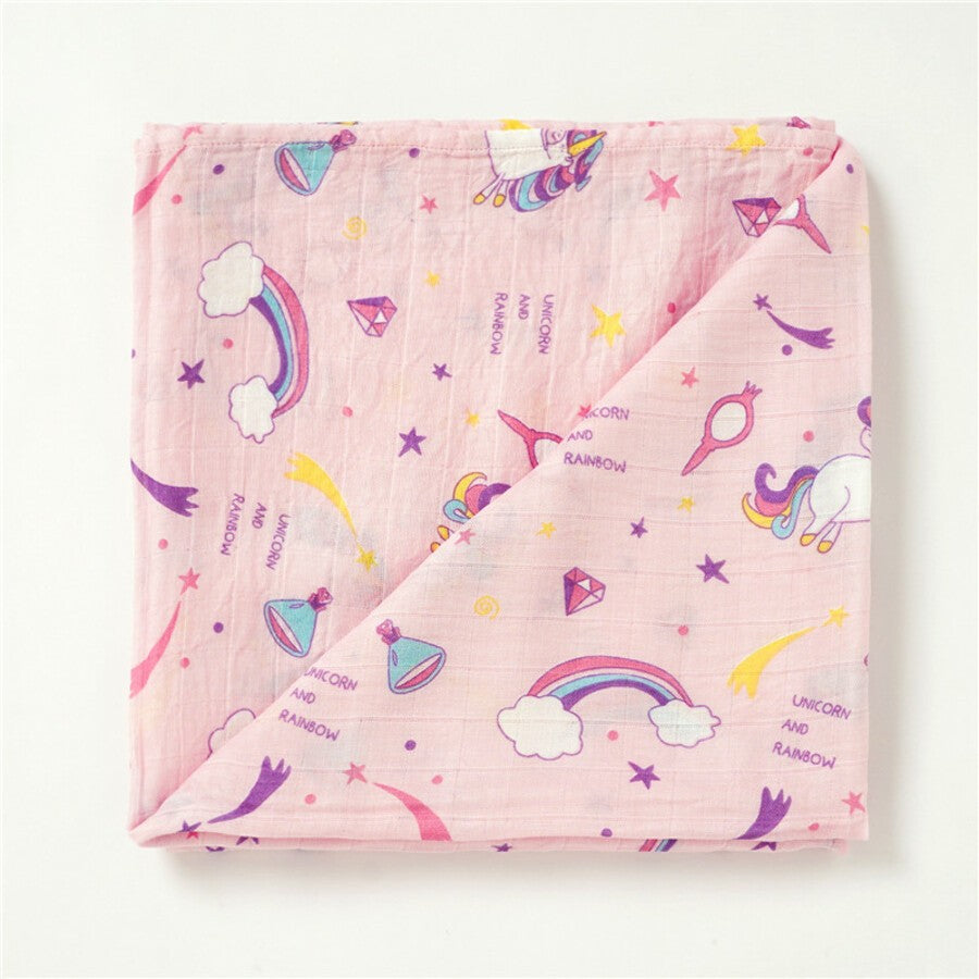 Bamboo/Cotton Muslin Baby Wrap | Rainbow Dream by Lily & George. Australian Art Prints, Gifts, Fashion and Homewares. Green Door Decor. www.greendoordecor.com.au