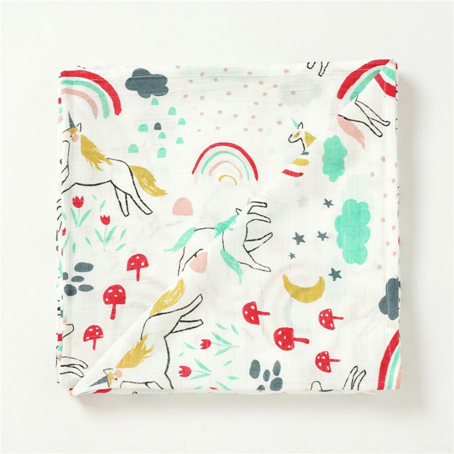 Bamboo/Cotton Muslin Baby Wrap | White Rainbow by Lily & George. Australian Art Prints, Gifts, Fashion and Homewares. Green Door Decor. www.greendoordecor.com.au