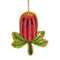 Banksia Beauty Sequin Hanging Xmas Tree Decoration. Australian Art Prints and Homewares. Green Door Decor. www.greendoordecor.com.au