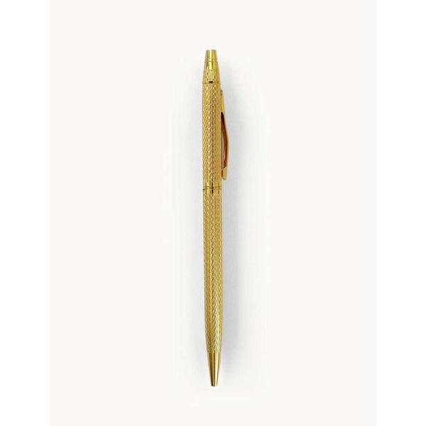 Basket Weave Gold Ballpoint Pen by Bespoke Letterpress. Australian Art Prints, Gifts, Fashion and Homewares. Green Door Decor. www.greendoordecor.com.au