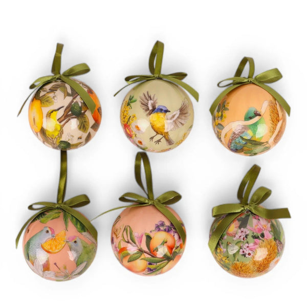 Bauble Set | Bountiful Harvest by La La Land. Australian Art Prints, Gifts, Fashion and Homewares. Green Door Decor. www.greendoordecor.com.au