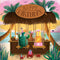 Greeting Card | Beach Bar by La La Land. Australian Art Prints, Fashion and Homewares. Green Door Decor. www.greendoordecor.com.au