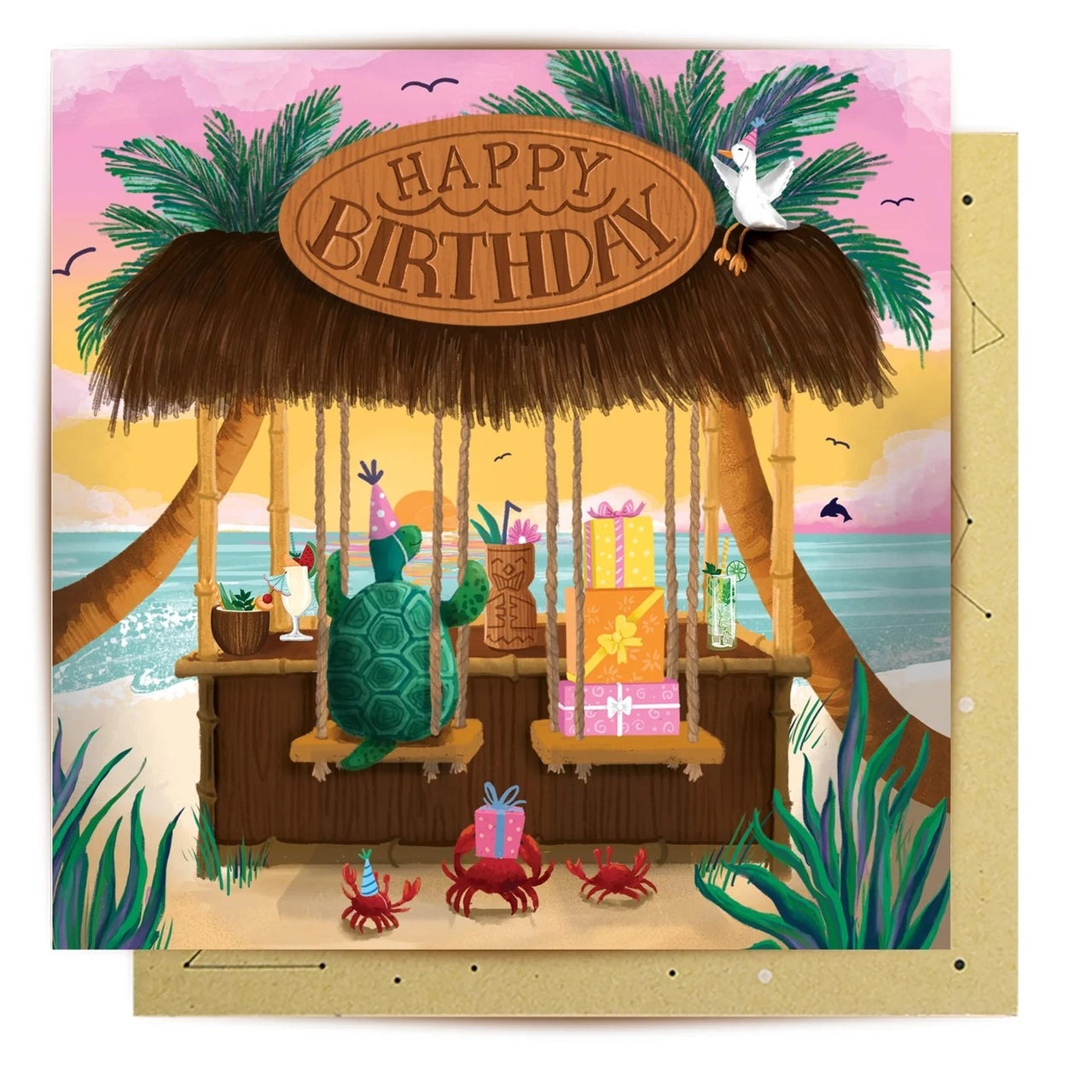 Greeting Card | Beach Bar by La La Land. Australian Art Prints, Fashion and Homewares. Green Door Decor. www.greendoordecor.com.au
