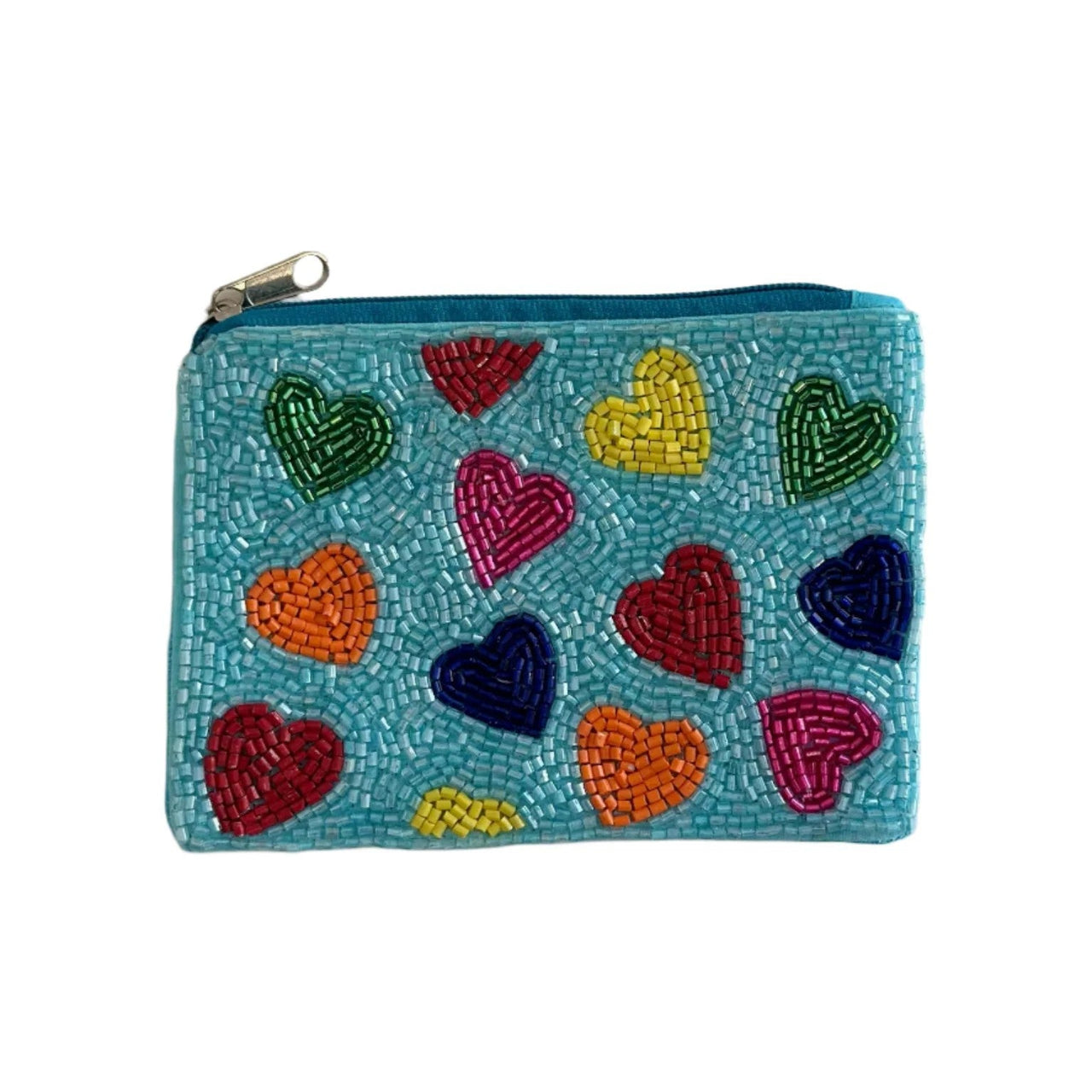 Beaded Coin Purse | Heart Rainbow by Mink & Me. Australian Art Prints and Homewares. Green Door Decor. www.greendoordecor.com.au