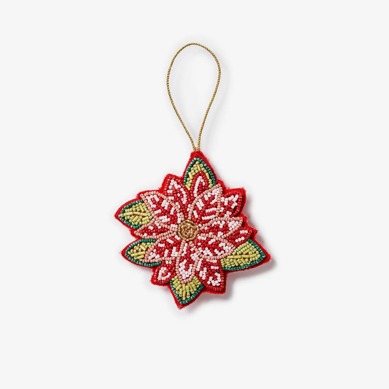 Beaded Christmas Decoration | Poinsettia Red by Bonnie and Neil. Australian Art Prints and Homewares. Green Door Decor. www.greendoordecor.com.au