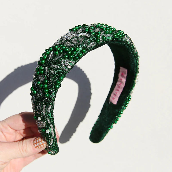 Beaded Headband | Emerald Fields