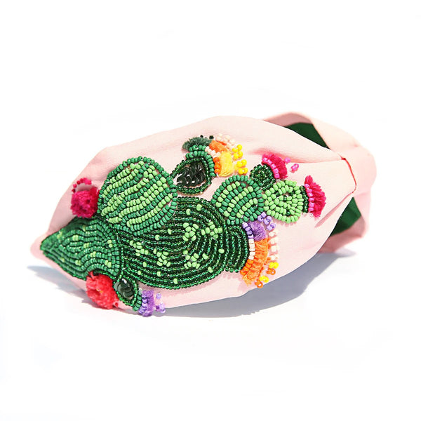 Beaded Headband | Pink Cacti by Kingston Jewellery. Australian Art Prints and Homewares. Green Door Decor. www.greendoordecor.com.au