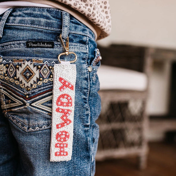 Beaded Keychain | Howdy by Mink & Me. Australian Art Prints and Homewares. Green Door Decor. www.greendoordecor.com.au