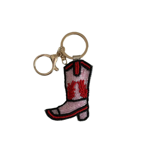 Beaded Keyring | Cowboy Boot by Mink & Me. Australian Art Prints and Homewares. Green Door Decor. www.greendoordecor.com.au