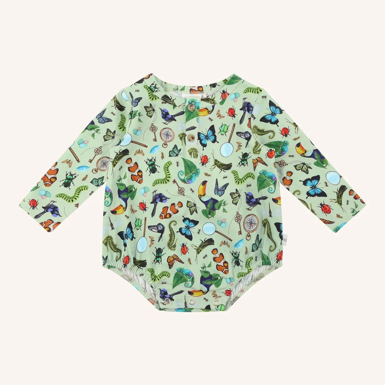 'Beautiful World' Drift Bodysuit | Basil by Fleur Harris. Australian Art Prints and Homewares. Green Door Decor. www.greendoordecor.com.au