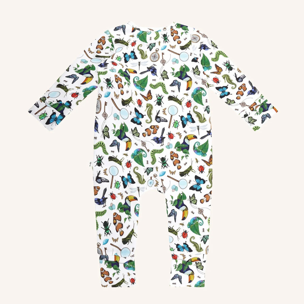 'Beautiful World Insects' Timeless Coverall | Snow by Fleur Harris. Australian Art Prints and Homewares. Green Door Decor. www.greendoordecor.com.au