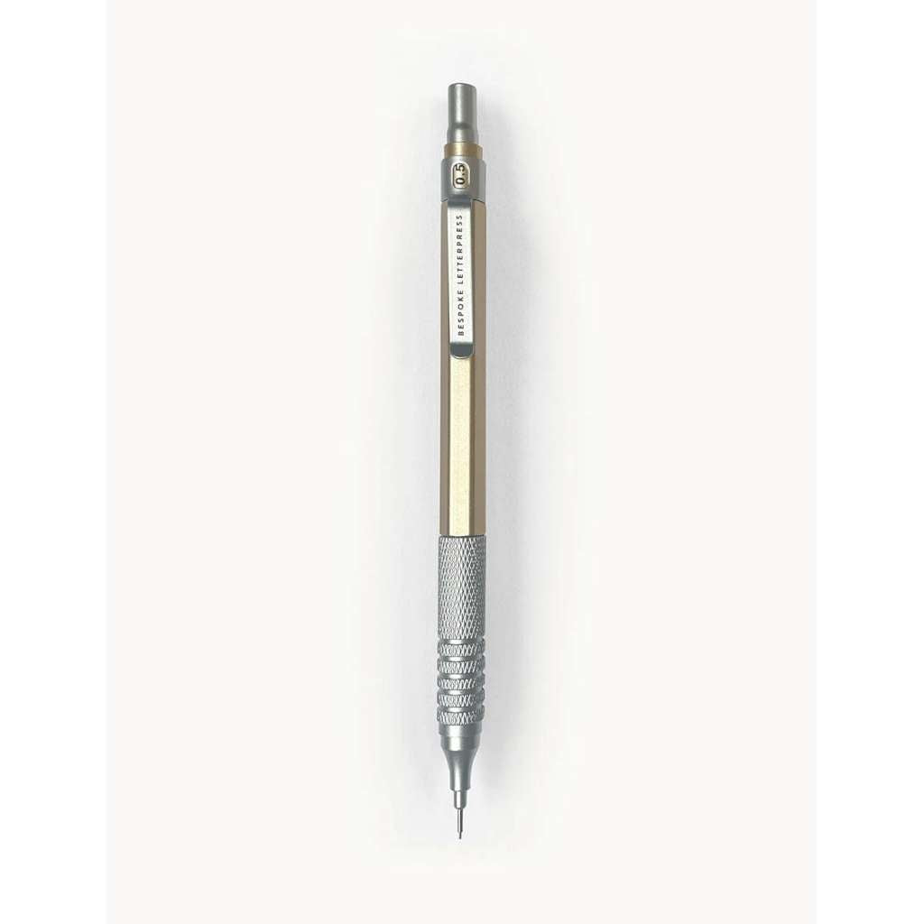 Bespoke Mechanical Pencil (0.5mm) | Gold by Bespoke Letterpress. Australian Art Prints, Gifts, Fashion and Homewares. Green Door Decor. www.greendoordecor.com.au