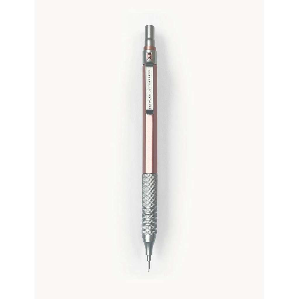 Bespoke Mechanical Pencil (0.5mm) | Rose Gold by Bespoke Letterpress. Australian Art Prints, Gifts, Fashion and Homewares. Green Door Decor. www.greendoordecor.com.au