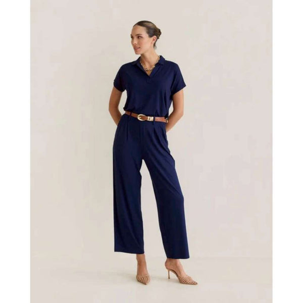 Billie Bamboo Wide Leg Dress Pant | Navy by Lou Lou Australia. Australian Art Prints, Gifts, Fashion and Homewares. Green Door Decor. www.greendoordecor.com.au