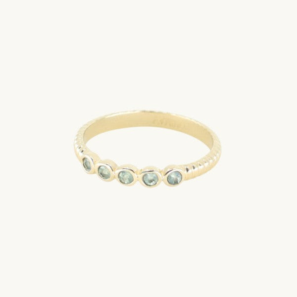 'Binded' Apatite Gold Stacker Ring | Size 8 by ToniMay. Australian Art Prints and Homewares. Green Door Decor. www.greendoordecor.com.au
