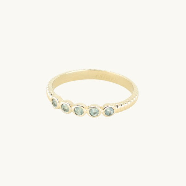 'Binded' Apatite Gold Stacker Ring | Size 8 by ToniMay. Australian Art Prints and Homewares. Green Door Decor. www.greendoordecor.com.au