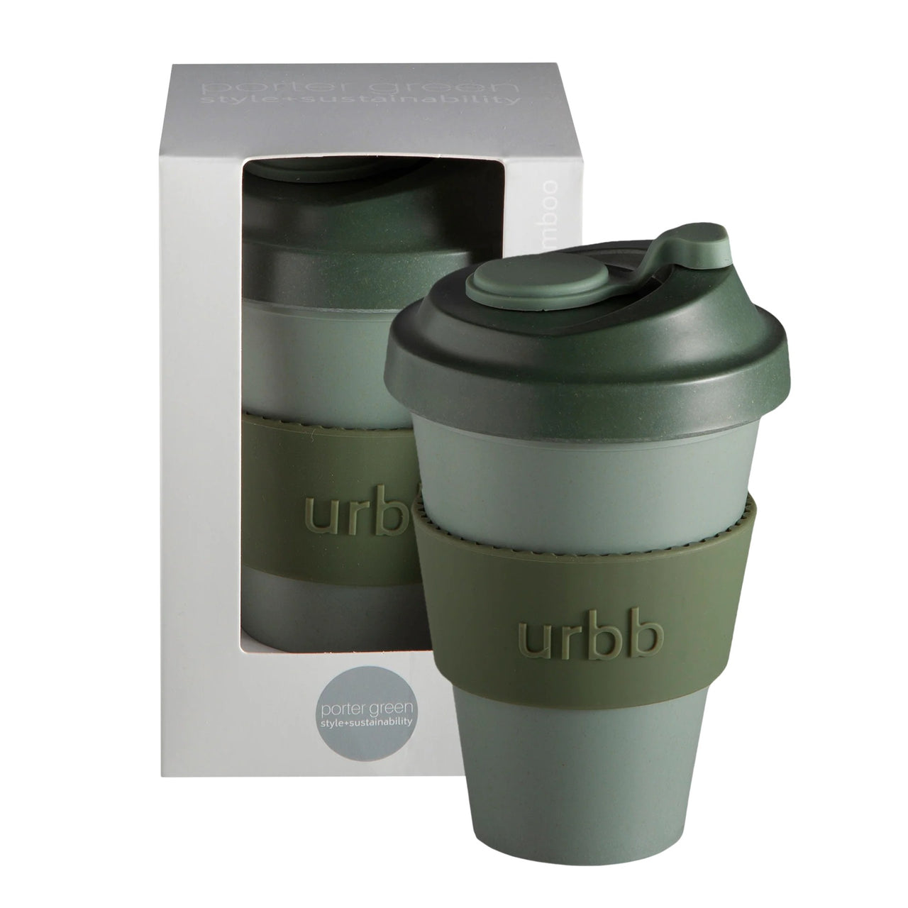 Biodegradable Bamboo Coffee Cup | Urbb | Sage + Olive by Porter Green. Australian Art Prints, Gifts, Fashion and Homewares. Green Door Decor. www.greendoordecor.com.au