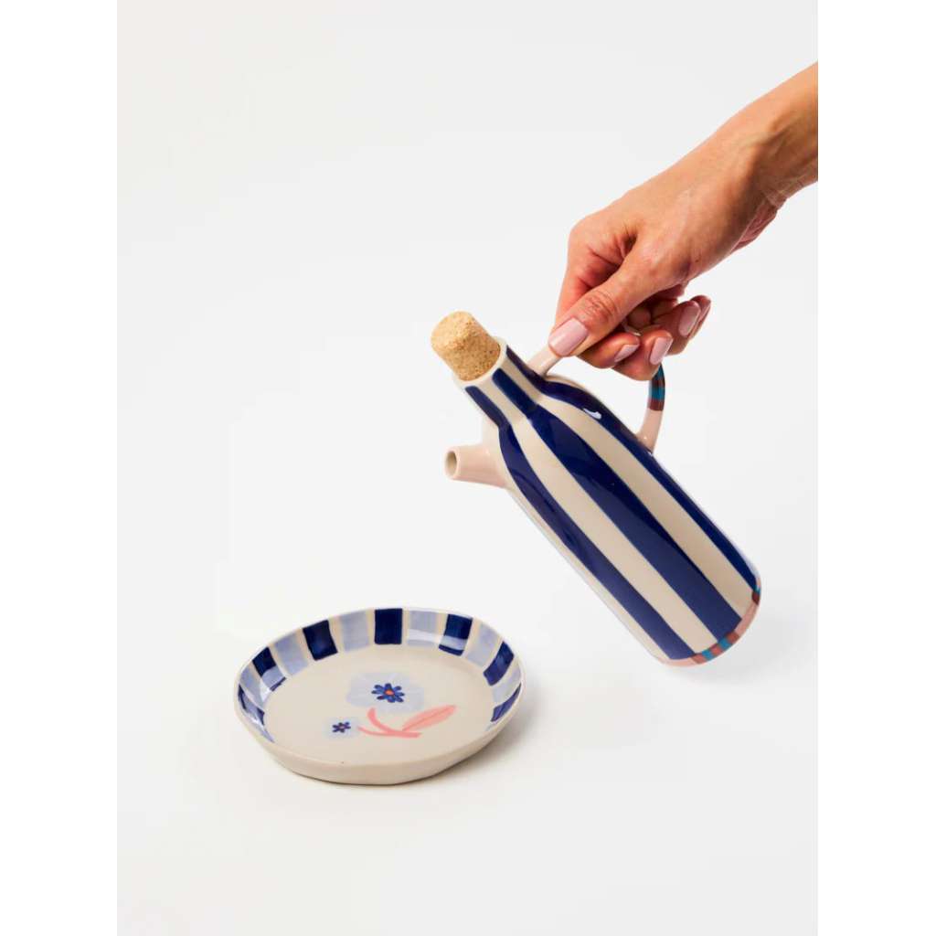 'Bloomie' Blue Oil Pourer by Jones and Co. Australian Art Prints, Fashion and Homewares. Green Door Decor. www.greendoordecor.com.au