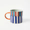 'Bloomie' Blue Stripe Mug by Jones and Co. Australian Art Prints, Fashion and Homewares. Green Door Decor. www.greendoordecor.com.au