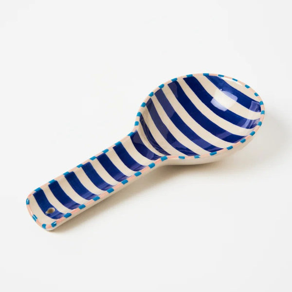'Bloomie' Blue Stripe Spoon Rest by Jones and Co. Australian Art Prints, Fashion and Homewares. Green Door Decor. www.greendoordecor.com.au