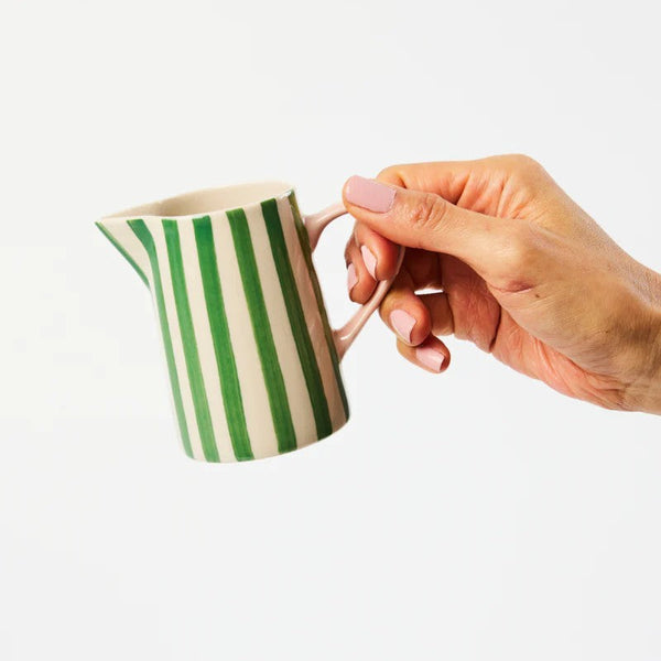 'Bloomie' Green Milk Jug by Jones and Co. Australian Art Prints, Fashion and Homewares. Green Door Decor. www.greendoordecor.com.au