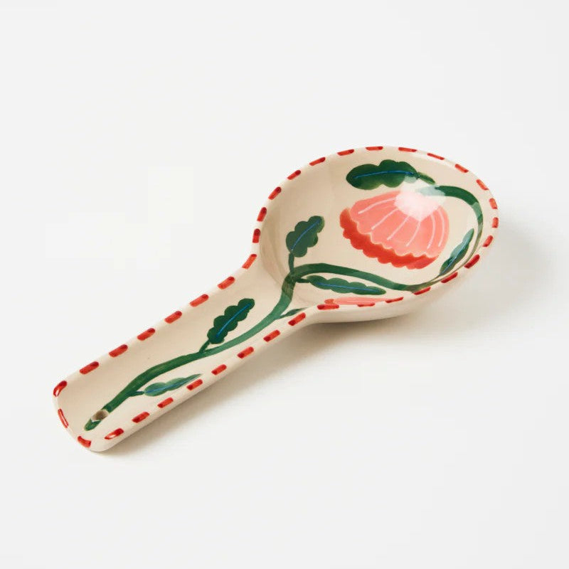 'Bloomie' Pink Flower Spoon Rest by Jones and Co. Australian Art Prints, Fashion and Homewares. Green Door Decor. www.greendoordecor.com.au