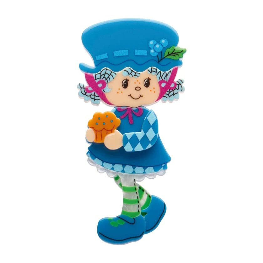 Blueberry Muffin Brooch | Erstwilder. Australian Art Prints and Homewares. Green Door Decor. www.greendoordecor.com.au