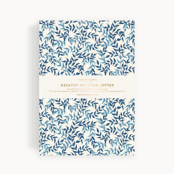 Notepad Jotter | Bluebloom Ivy by Bespoke Letterpress. Australian Art Prints and Homewares. Green Door Decor. www.greendoordecor.com.au