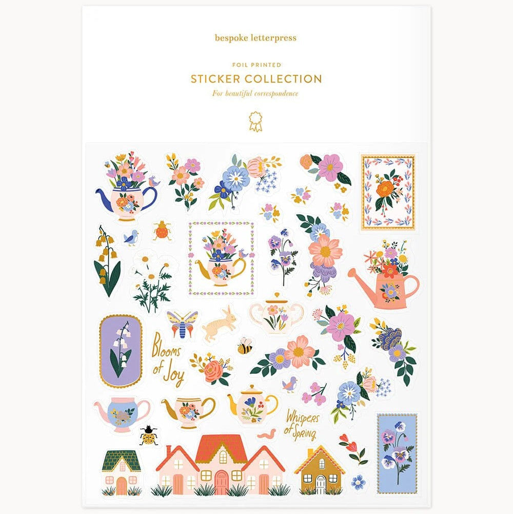 Blushing Spring Sticker Sheet by Bespoke Letterpress. Australian Art Prints and Homewares. Green Door Decor. www.greendoordecor.com.au