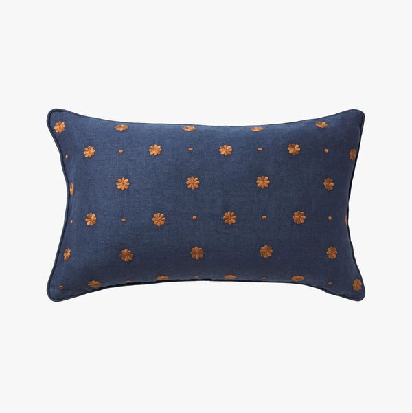 'Bonita' Mini Linen Cushion (30x50cm) | Indigo by L&M Home. Australian Art Prints, Gifts, Fashion and Homewares. Green Door Decor. www.greendoordecor.com.au