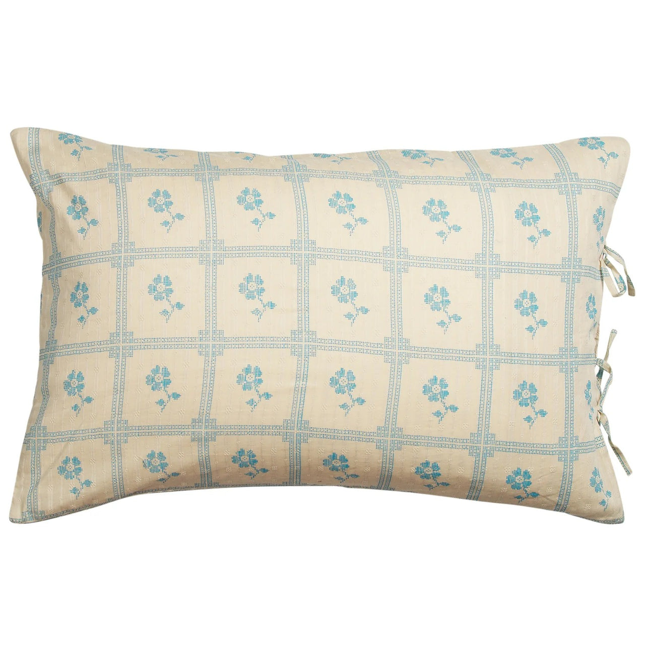 'Bonny' Cotton Standard Pillowcase Set | Turquoise by Sage and Clare. Australian Art Prints, Gifts, Fashion and Homewares. Green Door Decor. www.greendoordecor.com.au