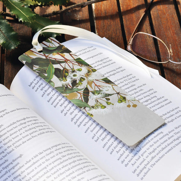 White Collection Bookmark | Marri Gum by Bell Art. Australian Art Prints and Homewares. Green Door Decor. www.greendoordecor.com.au